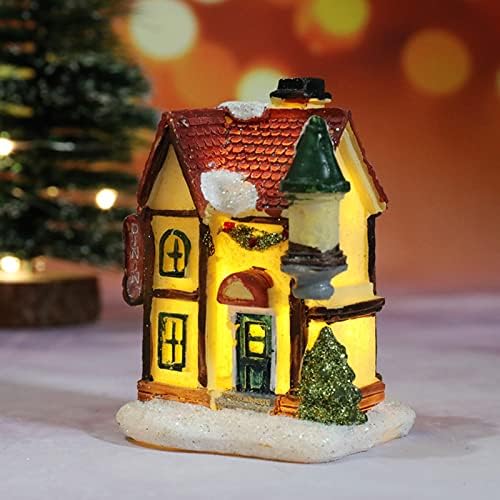 Božićna kuća božićna smola kuća božićna scena seoske kuće s vođenim toplim svjetlom