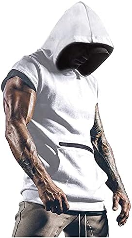 DGOOPD muške dukserijske kapuljače kratki rukavi vrhovi vrhova teretana i bodybuilding majica za prozračnu majicu hipiju s džepovima