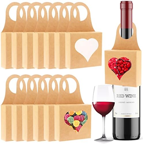 26 PCS Kraft Papir Boca s bocama s vinom vinom viseći sklopivi poklon kutije vješalica za korist kutije vinske kutije za vinske boce
