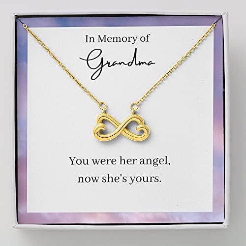 Kartica s porukama, ručno izrađena ogrlica- Personalizirani poklon Infinity Hearts privjesak, ona je vaš anđeo, Memorijalni poklon