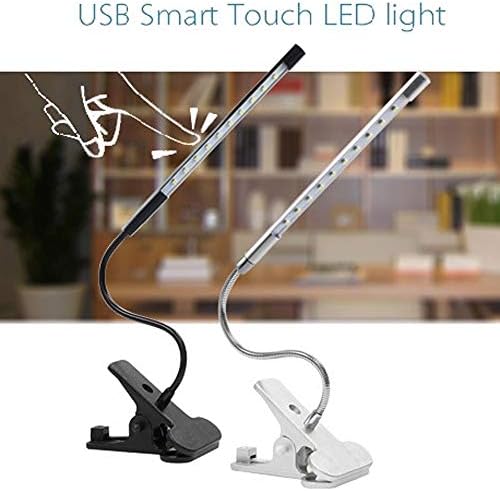 Jjry stolna svjetiljka usb pametni LED dodir zatamnjiva fleksibilna USB-a za čitanje očiju za čitanje lampica LED LED čvrsti klip laptop