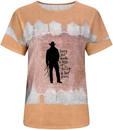 Ženski vrhovi ležerna majica s tunikom kratkim rukavima Smiješno pismo tisak grafičke majice ljeto labave fit ugodne majice