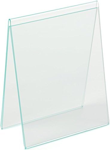 Displays2Go, 8,5 ”x 11” veličine slova bistre akrilne tablice šatori, dvostrani, akrilna konstrukcija, set od 10 - bistro