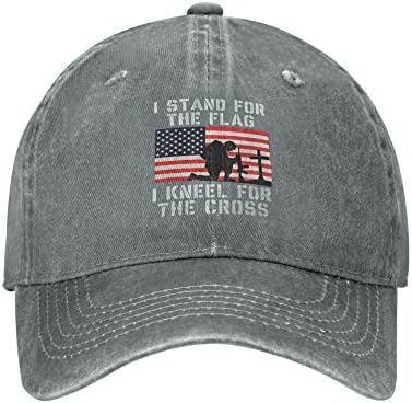 Zalažem se za zastavu i kleknem za križni šešir križ Isus Patriot Christian Hat Vintage tate šeširi bejzbol kapu