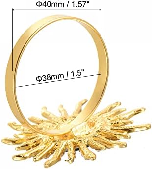 Uxcell Metal Sapkin Rings Set od 4, Suncokretov salveti držač prstena kopča za ukrasi za ručavanje stola za vjenčanje rođendanska zabava,
