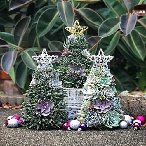 Qbomb Mini sočno božićno drvce, mini umjetno božićno drvce Tabletop božićno drvce ukrasi, sočni božićno drvce ukrasi za dom kaktus