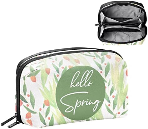 Vodootporna torba za šminkanje, torbica za šminkanje, kozmetički organizator za žene i djevojke, zdravo proljetni cvijet napusti cvjetnu