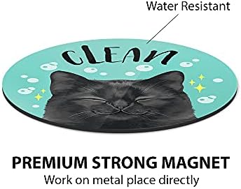 Wirester 3,5-inčni perilica posuđa Očistite prljavi natpis s dvostranim ukrasom za perilicu perilice posuđa, crna Bombay mačka