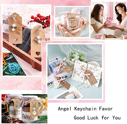 PH PANDAHALL 108PCS Angel Keychain favorizira, favorizirajte Angel Charms Wedding Party Favors Mini Angel privjesak Oznake ključnih
