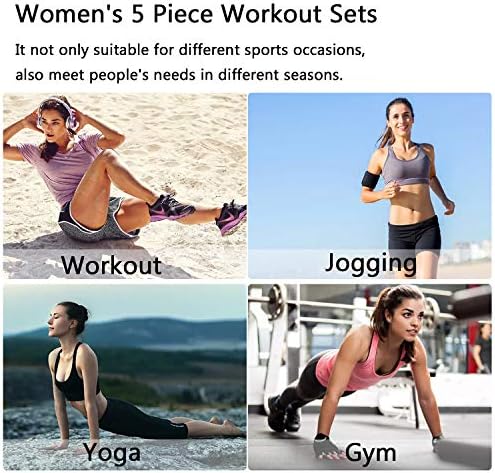 5pcs odjeća za vježbanje za žene sportski Setovi trenirke za vježbanje joge u teretani odjeća za fitness trenirke za trčanje