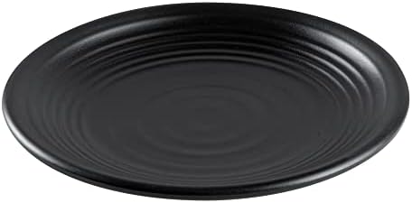Restaurantware Voga 12 -inčni x 12 inčni tanjuri za večeru, 10 okruglih jela za posluživanje - velika, freeform, crni melamin široki