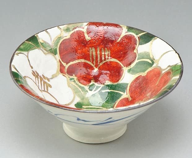 Kyo-yaki. Japanski Sakazuki Cup Hanakiko Tsubaki. Papirnata kutija. Keramika.