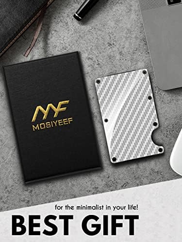 Tanki minimalistički metalni novčanik za muškarce, mali držač kreditne kartice s novčanikom protiv zaključavanja-srebrni stealth novčanik