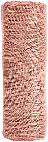 Laribbons deco mrežica poli vrpca - 10 inča x 30 stopa svaki rol - metalna folija ružičasto zlato set za vijence, zamah i ukrašavanje