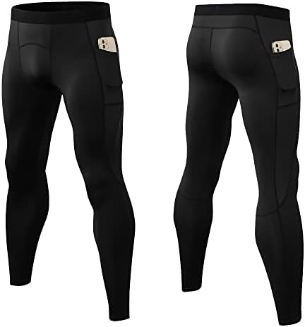 EarGFM muške kompresijske hlače za vježbanje gamaša u teretani s džepovima koji trče utemeljine tajice za vožnju biciklom
