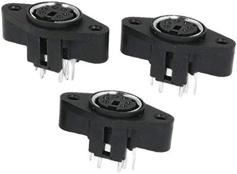 Novi priključci Lon0167 za montažu na tiskana pločica crne boje sa 6-pin priključka DIN za konektori S-video(3 Stück schwarz, Leiterplattenmontage,