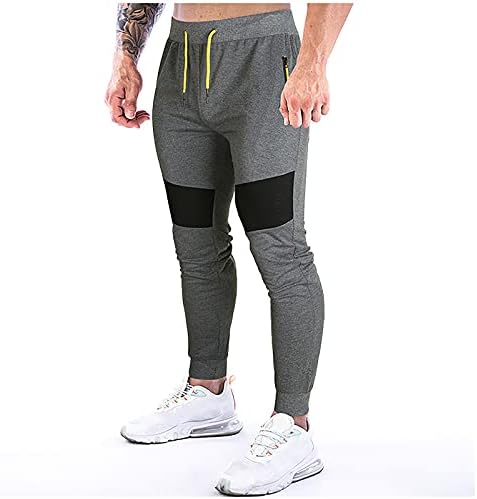 Qtocio muški casual joggers hlače Slim Fit Athletic Sweatpants za teretanu za vježbanje atletskih bloka u boji joge hlače s džepom