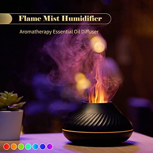 Ailgely Flame Mist ovlaživač Aromaterapija Esencijalno ulje Difuzor s 7 boja noćni lagani tihi auto-off USB ovlaživač za kućnu spavaću