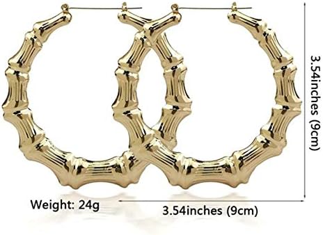 Velike viseće naušnice od bambusa Zlatni krug, velike naušnice s obručem od 70 mm 90 mm 100 mm, personalizirani nakit za žene i djevojke