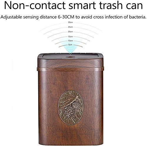Allmro mali smeće Can Inteligentna indukcijska kanta za smeće, 8L bez dodira pametnog drvenog kanta za smeće, isključiva inteligentna
