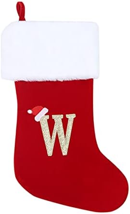 Monogram Božićne čarape čarape Klasična personalizirana ukras za čarape za obiteljske blagdanske sezone karakter abecede Božićne čarape