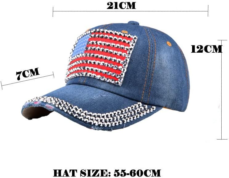 Bejzbolske kape sa šljokicama američke zastave, šešir sa šljokicama američke zastave za muškarce i žene