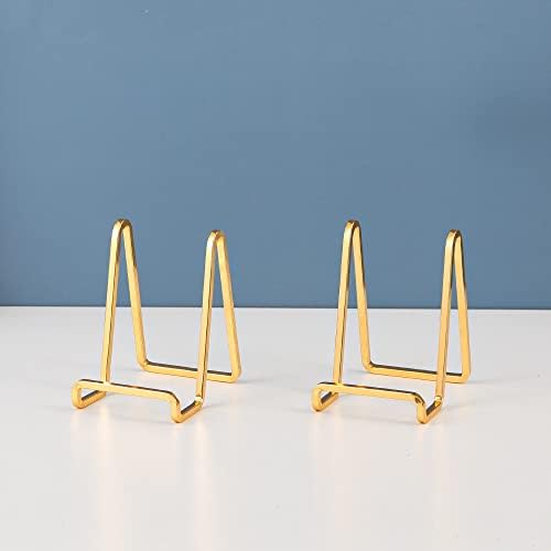 Držač ploče Easel Stand Stand - 4,5 inčni metalna ploča za prikaz - Stol za prikaz - Zlatno željezo za prikaz za prikaz slika | Okviri