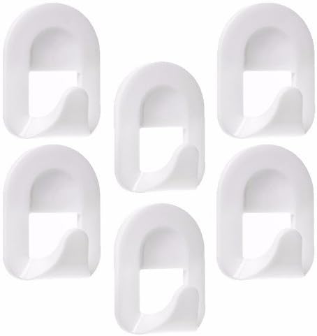 Wideskall® 6 PCS Bijela samozapisna plastična kuka Velika zidna vješalica za ručnik za kupaonicu i ogrtač