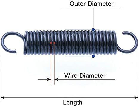 Ahegas opruge čelik mali ekstenzijski promjer opružne žice 1,2 mm napetost opruga s kukama vanjski promjer 12 mm duljina 30-60 mm 5pcs