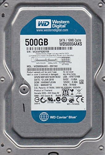 WD5000AAKS-00V1A0, DCM HHRNHTJCHN, hard disk Western Digital 500 GB, SATA 3.5