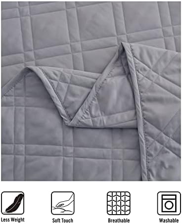 Ugodni sivi prekrivač set Queen Size Bedspread Sets Potpuni mekani lagani prekriveni pokrivač 3 komada Posteljine za posteljinu za