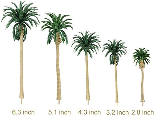 15pcs model kokosove palme dekoracije model stabla 2,8-6,3 inča mješoviti model stabla za model vlaka arhitektura željeznice Diorama
