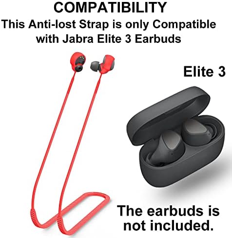 Smaate anti-Lost remen kompatibilan s Jabra Elite 3 bežičnim ušima, mekim silikonskim vrpcama za anti-pad tijekom sporta
