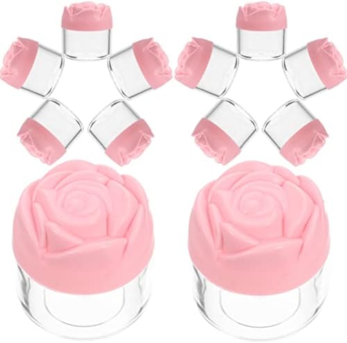Fomiyes 12pcs ružičastog vrhnja staklenke male punjenja plastične kozmetike kontejner prazna krema za lice staklenke make-up uzorak
