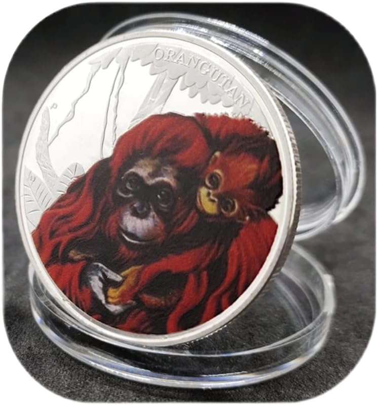 Orangutan Prigodni novčići Ljubite životinjske kovanice srebrne kovanice metal metal sretni kovanice Darovi zahvalni pokloni darovi