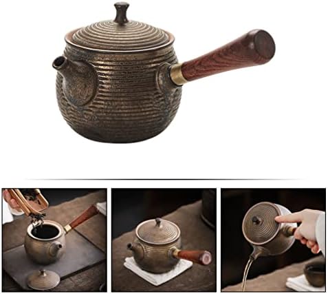 Sherchpry Kineski čaj Set Small Teapot Keramički čajnik s drvenom bočnom ručkom porculan kung fu čajnik za čaj za čaj za čaj za čaj