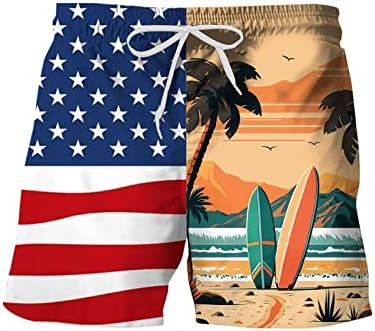 Bmisegm muške kratke hlače povremene muške proljeće ljeto casual hlače hlače zastava tiskana patchwork sportski kupaći kostim kratke