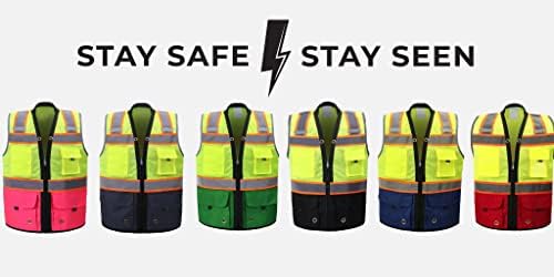 Sjaj svijetli sigurnosni prsluk - visoka vidljivost s reflektirajućim trakama i džepovima - Premium, meka, izdržljiva i prozračna