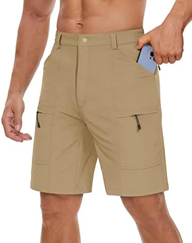 Tacvasen muški planinarski teretni kratke kratke hlače lagane brze suhe elastične struke 5 džepova kratke hlače za ribolovni kampiranje