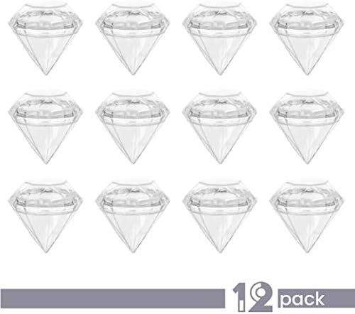Akrilni bomboni u obliku dijamanta - 12 pakiranja - 2,75 x2.75 x2.75 - Savršeno za vjenčanja, zaručničke zabave, tuševe za mladenke,