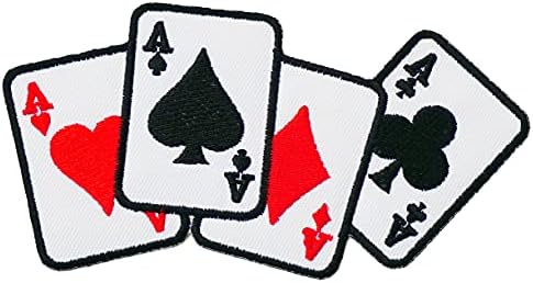Grafička prašina kockanja Casino Lucky Poker Ace of Spade Card vezeno željezo na patch Applique Royal Straight Flush Card Crna kockica