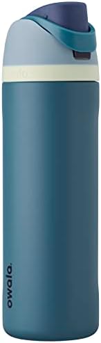 Izolirana boca za vodu od nehrđajućeg čelika od nehrđajućeg čelika sa slamkom za sport i putovanja, bez BPA, 24 oz, plava / tirkizna
