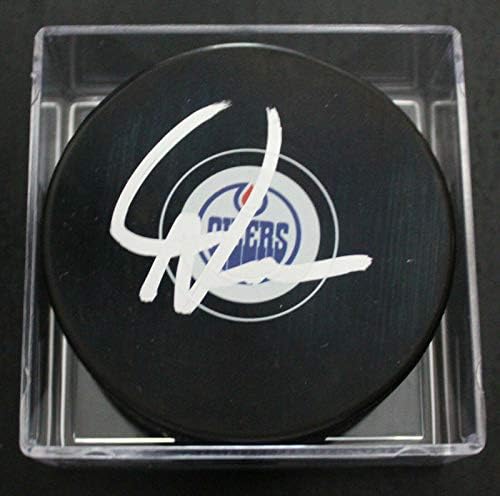 Dave Tippett Edmonton Oilers potpisao je suvenirni hokejaški pak s autogramom iz pak - NHL-a