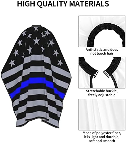 55x66-inčni poliesterski rez za kosu rta tanko plava-line-flag-američka salona barber ogrtač s podesivim dodacima za rezanje kose za