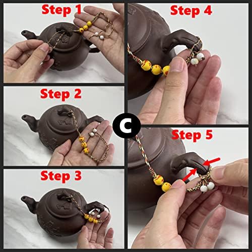 3PC ručno izrađeni čajnik konop ， kung fu čaj ceremonija keramička čajnica poklopac čajnika s porculanskim perlama ， keramička čaša