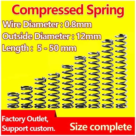 Hardverski proljetni tlak opružni promjer žice 0,8 mm, vanjski promjer 12 mm tlaka opruža opruga kompresija opruga rentrole opruga