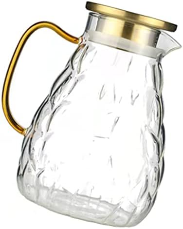 Hemoton čista boce s vodom staklene vodeni vrč vrč vrč s nehrđajućim čeličnim pićicama vrč vrč vrč vrpca s ručicom za kavu ledena čaja