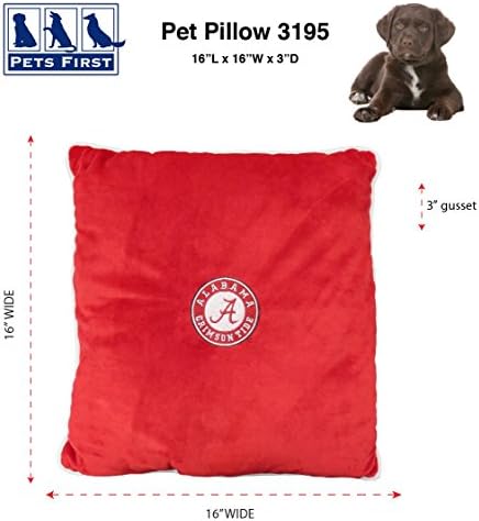 Kućni ljubimci prvi kolegijalni pribor za kućne ljubimce, jastuk za pse, Alabama Crimson Tide, 16 x 16 x 3 inča