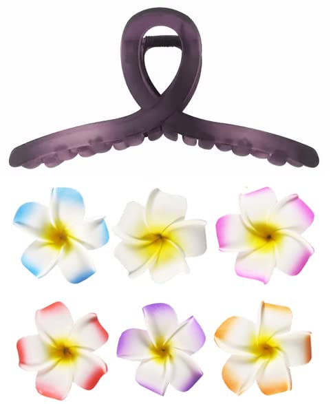 Skupina: 6CT Havajski klipovi za cvijeće za kosu + Veliki klip za kandže za kosu. Sjajan poklon za Majčin dan