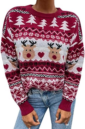 2022. zimska modna okrugla vrata kapljice rame labavi pleteni džemper za žene djevojke tanke mokasine